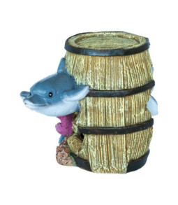 Deco barrel dolphin 13x10x12 cm