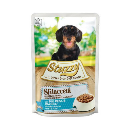 Stuzzy hond pouch witvis 100gr