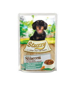 Stuzzy hond pouch konijn/grntn 100g