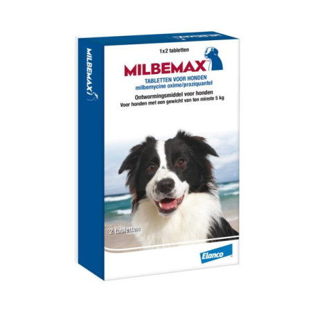 Milbemax hond groot 5-25 kg 2tbl