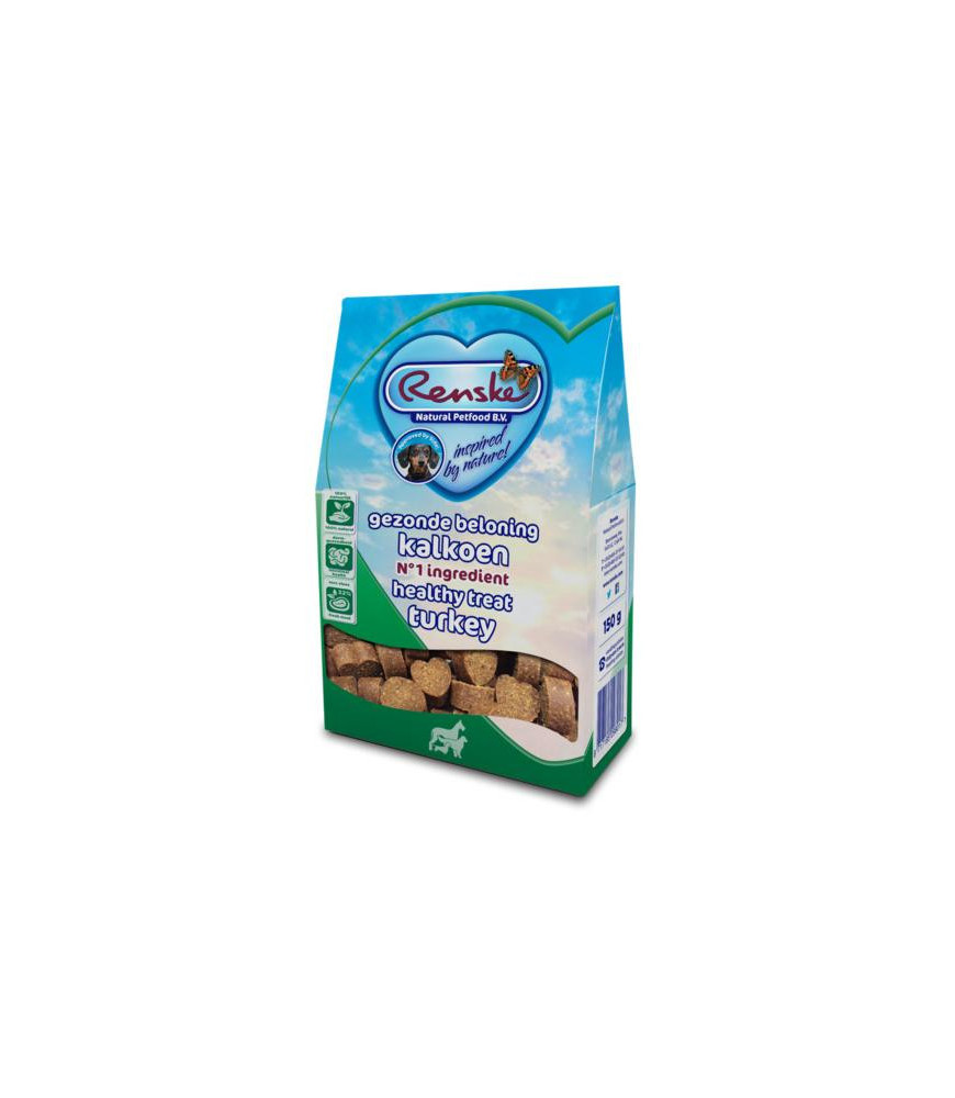 Renske snack hartjes kalkoen 150gr