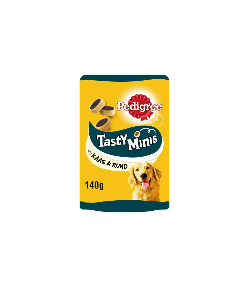 Pedigree tasty minis rund/kaas 140g