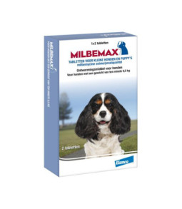 Milbemax hond klein/pup 1-5 kg 2tbl