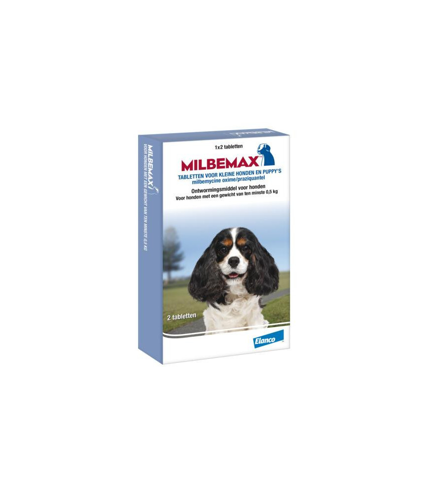 Milbemax hond klein/pup 1-5 kg 2tbl