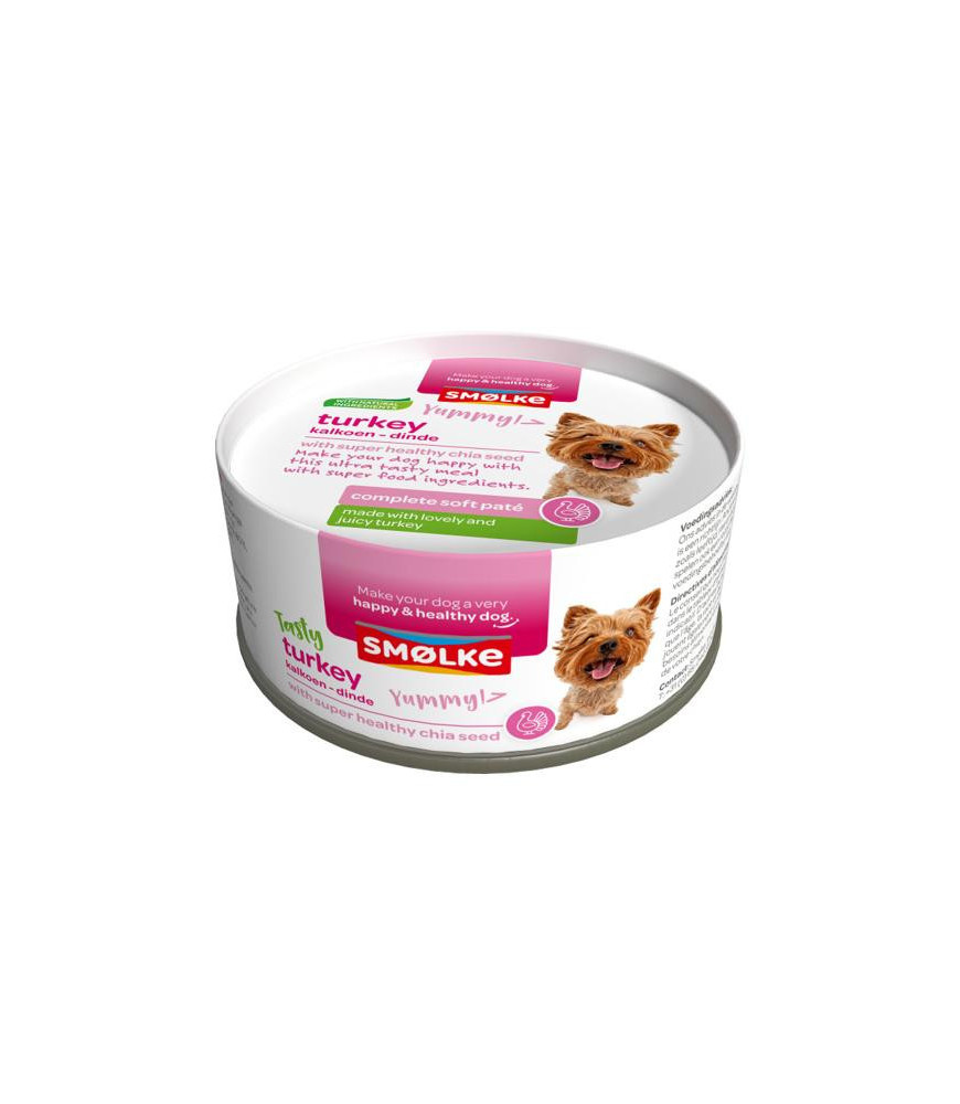 Smolke hond soft pate kalkn 125gr