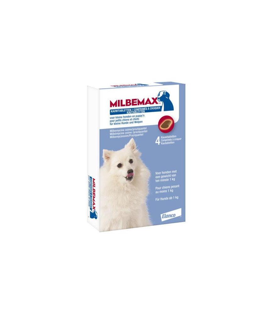 Milbemax hond kauwtablet kl/pup 4st