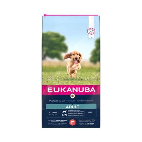 Eukanuba adult s/m zalm/gerst 12kg