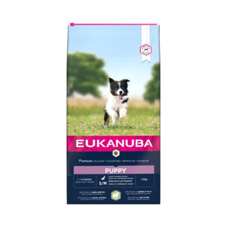 Eukanuba puppy s/m lam/rijst 12kg