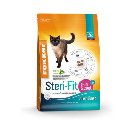 Fokker kat steri-fit skin/coat 10kg