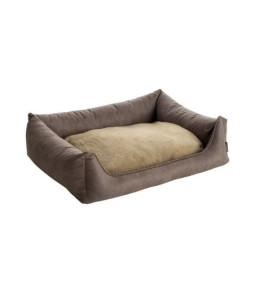 Sofa ortho leder/teddy taupe 70x50