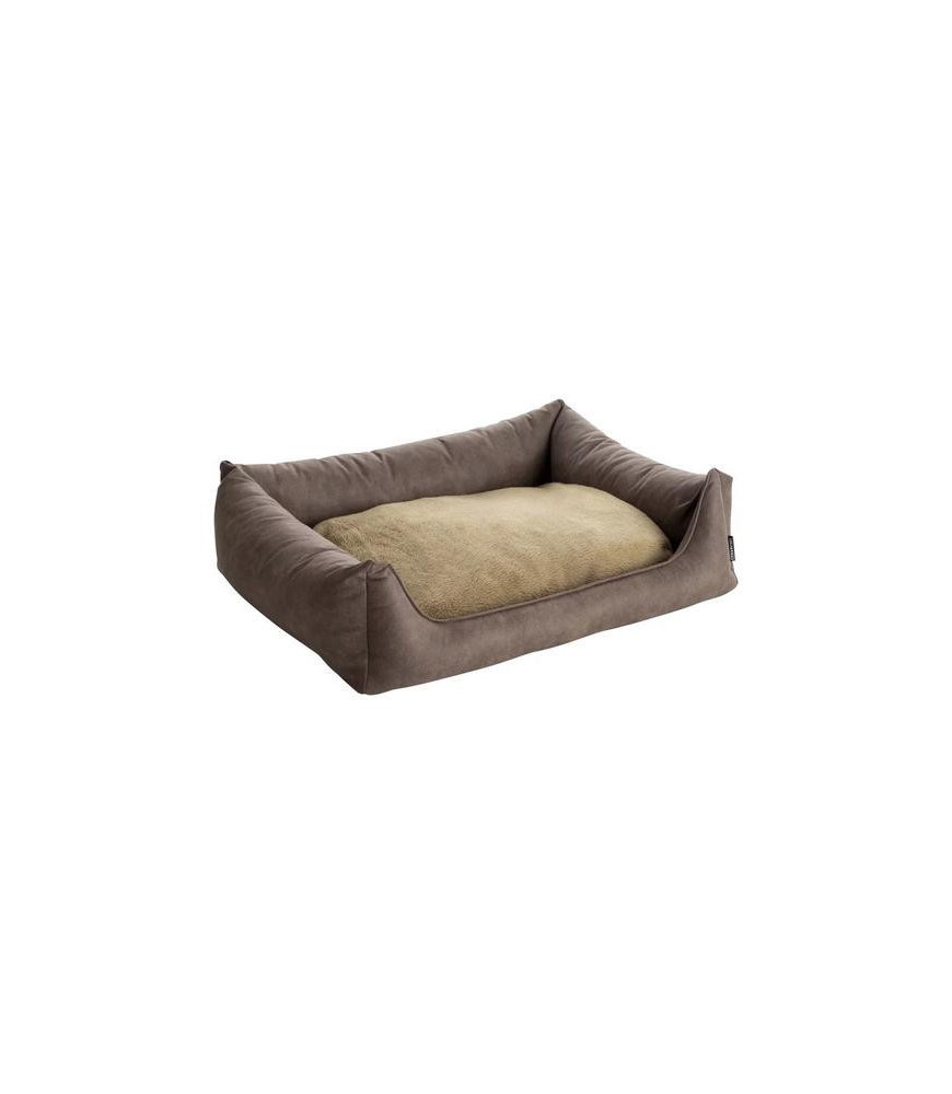 Sofa ortho leder/teddy taupe 70x50