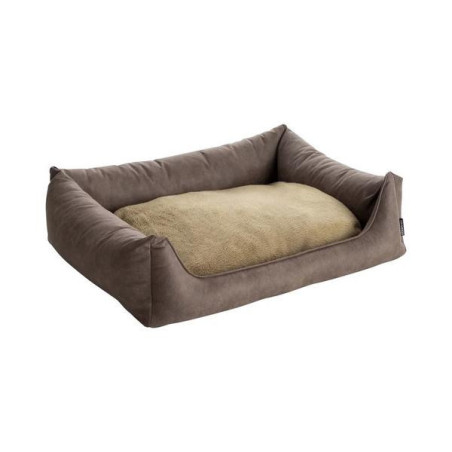 Sofa ortho leder/teddy taupe 70x50