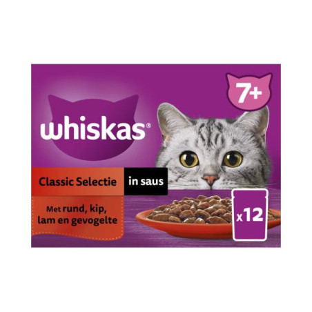 7+ classic selectie in saus maaltijdzakjes multipack 12x85 g