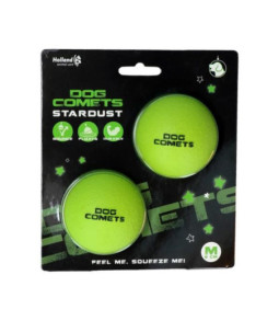 Dog comets bal stardust groen 2 pck