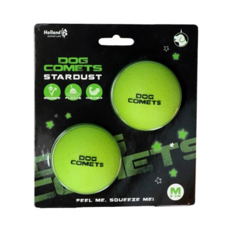 Dog comets bal stardust groen 2 pck