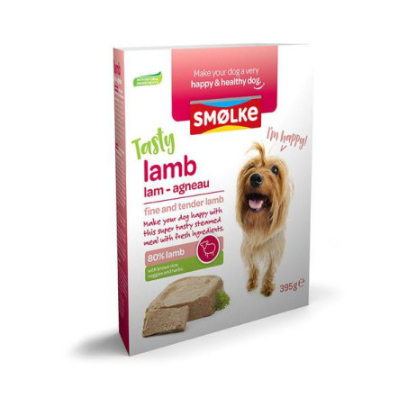 Smolke hond gestoomd lam 395gr