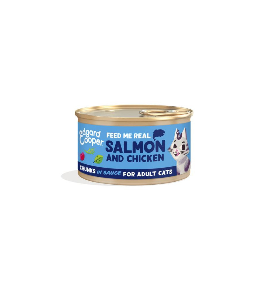 E&c kat adult blik chunks zalm/kip