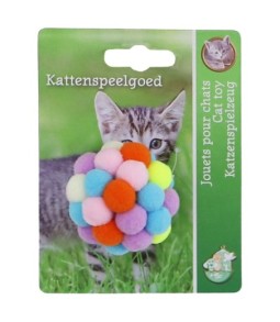 K.splg pompom bal+bel 5cm multicol.