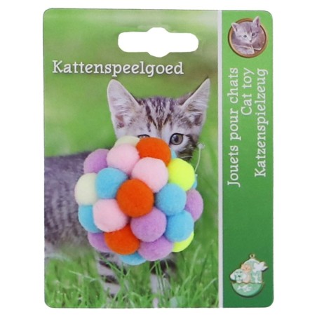 K.splg pompom bal+bel 5cm multicol.