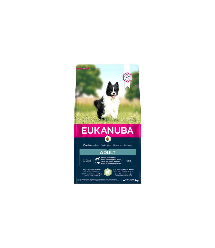 Eukanuba adult s/m lam/rijst 2.5kg