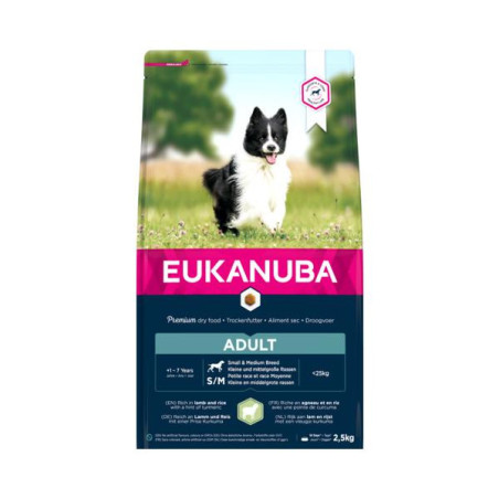 Eukanuba adult s/m lam/rijst 2.5kg