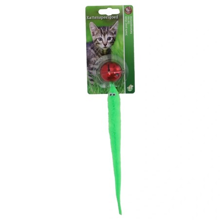 K.splg rammelbal+worm 3.5cm rd/grn