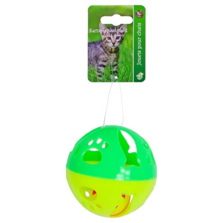 K.splg rammelbal+bel 10cm assortie