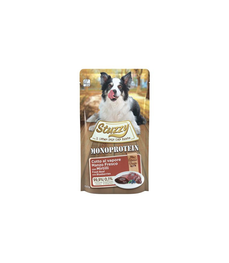 Stuzzy hond pouch mono rund 150gr